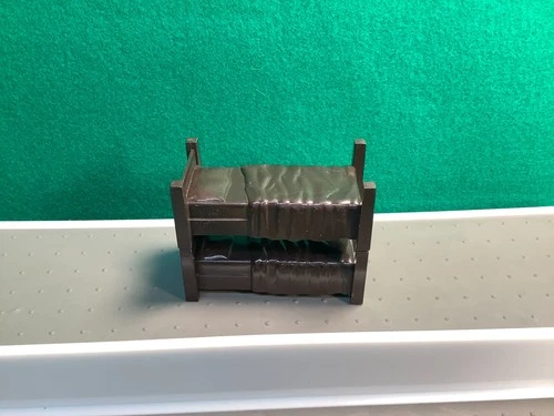 1950'S Marx Western Ranch Playsets Dark Brown Hard Plastic Bunk Beds