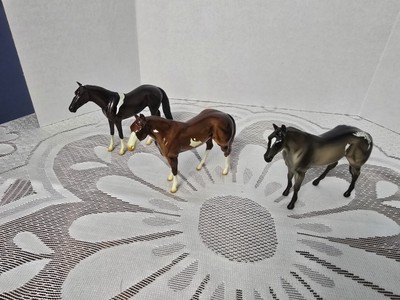 Peter Stone ''Chips'' Model Horses Set Of 3- Morgan, Olive Appaloosa, Red Chestnut