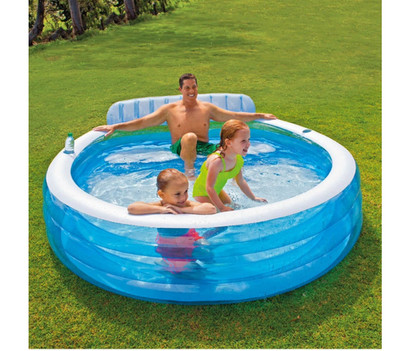 Intex Swim Center Round Inflatable Above Ground Family Lounge Outdoor Pool