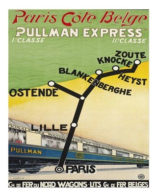 Vintage Paris Reise Poster Wandbild - Pullman Express Premium Qualit�t