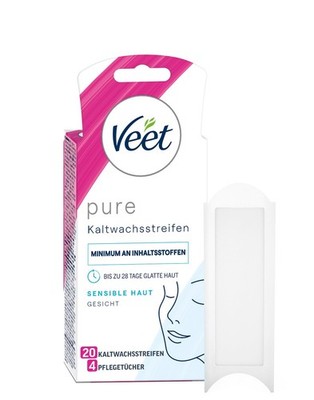 Veet Kaltwachsstreifen Gesicht Easy Gelwax Haarentfernung Sensitive Haut 10x De