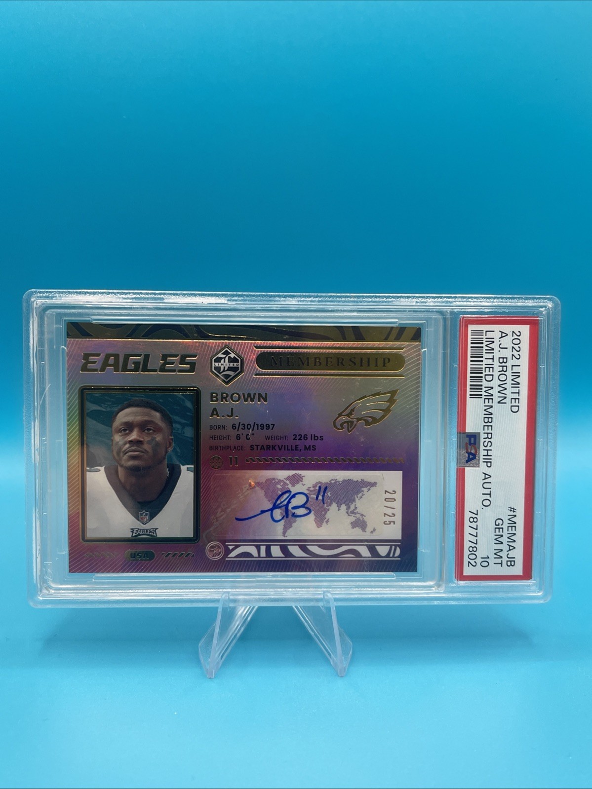 2022 Panini Limited Membership A.J. Brown /25 PSA 10! MINT Eagles SSP POP 1
