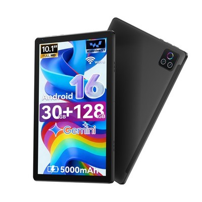 Android 16 Tablet 10,1 Zoll IPS LCD HD Display WLAN Bluetooth 30GB RAM 128GB ROM