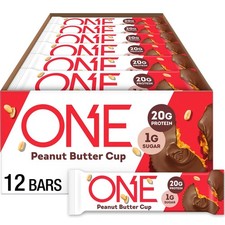 ONE Protein Bars, Peanut Butter Cup, Gluten Free with 20g Protein and 1g Suga...