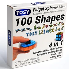 TOSY Magnet Fidget Spinner Mini - 8 Blocks, 3 in 1 Toy: Transformable Fidget Spi
