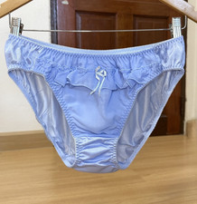 Vintage Slippery Silky Polyester Panty Hi Cut Sissy Bikini Sheer Brief Sz.9-10