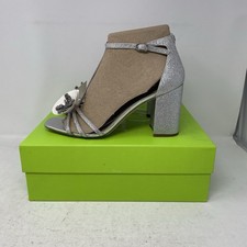 Sam Edelman Silver Donnie Ankle Strap Embellished Heels Women's Size 11M