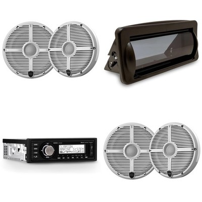 Clarion Marine Boat Audio Upgrade M508 Source Unit, Marine Cover, (2 Pair ) R...