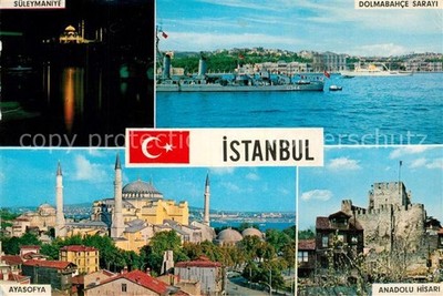 Istanbul Constantinople Sueleymaniye Dolmabahce Sarayi Ayasofya Anadolu Hisari