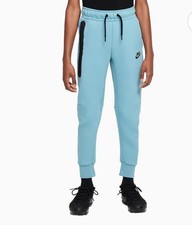 Nike Boys Light Blue Jogger Pants Size L Drawstring Elastic Waist Zip Pocket
