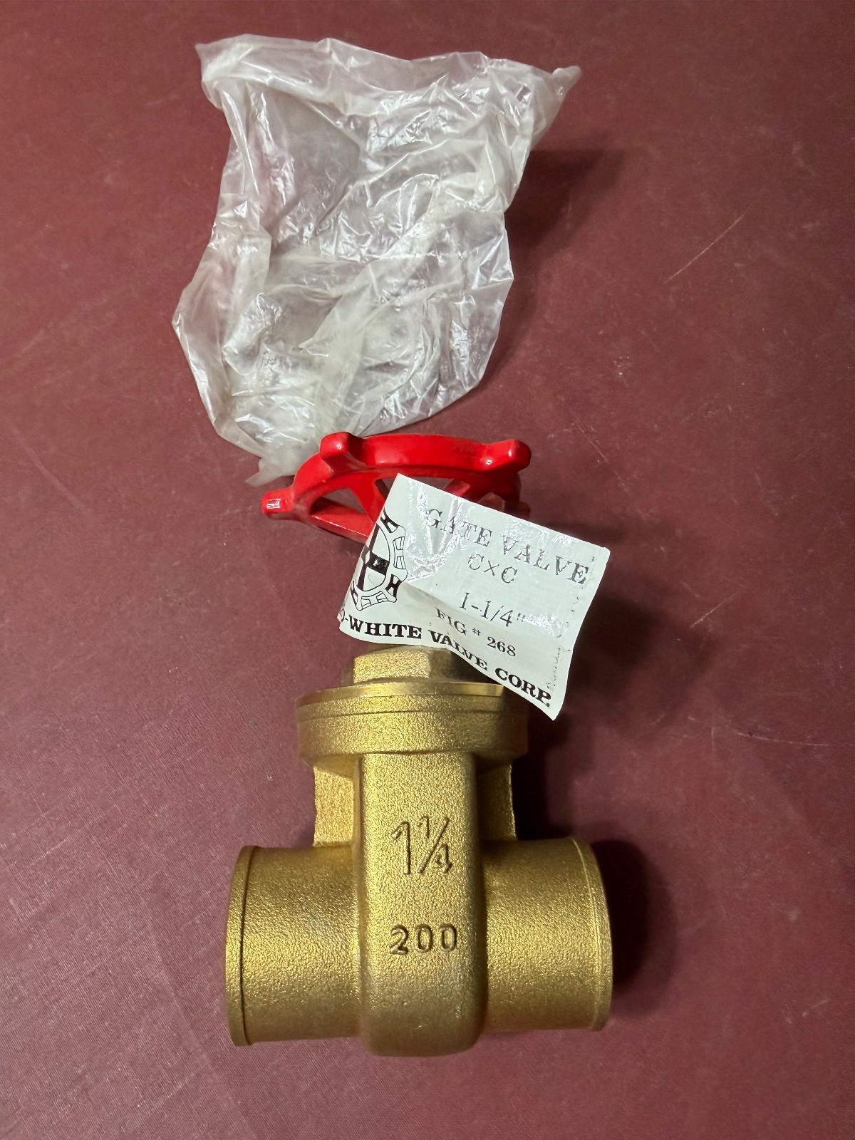 Red White Valve Corp. Brass Gate Valve 1-1/4", 200 WOG. FIG #268, FREE SHIPPING