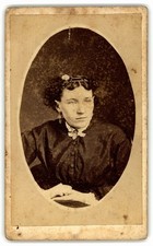 Antique CDV Circa 1870s Gorgeous Lady In Dress Unmarked