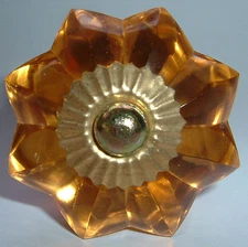 glass cupboard and furniture pulls flower shaped door knobs 4 colours brass base