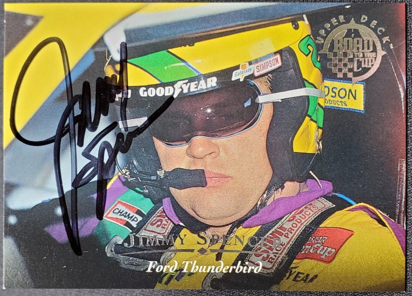 1996 Upper Deck Road to the Cup - Autographs Jimmy Spencer #H24 Card