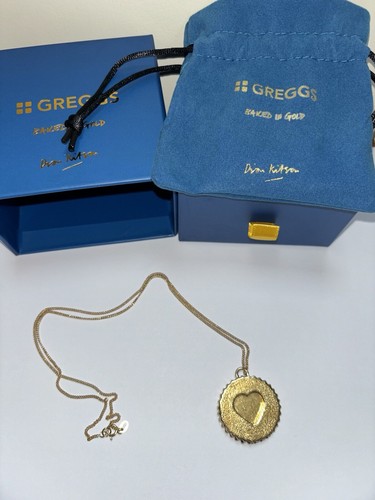 Greggs X Dion Kitson 22 Carat Gold Plated Icons - Jammy Heart Locket Necklace