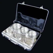 Attaché Case Japanese Coin Case Aluminum Display Holder Makuake Platinum Foil