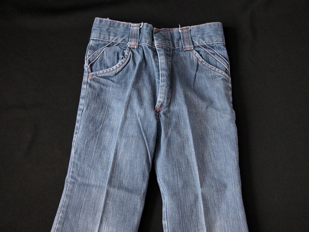 Vtg Billy The Kid 1970s Blue Denim Jeans Pants Kids Sz 6