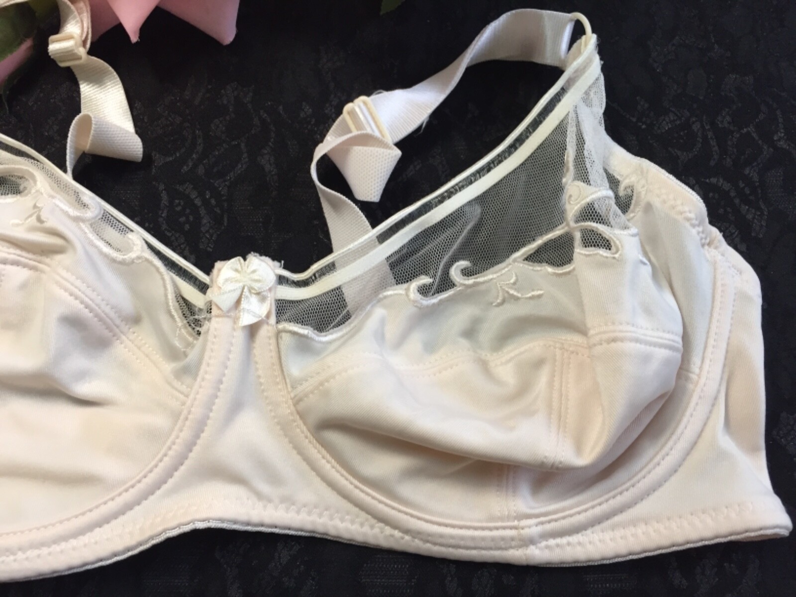 Label teared Bra Size us 36d it4d eu80d Unpadded underwired ivory | eBay