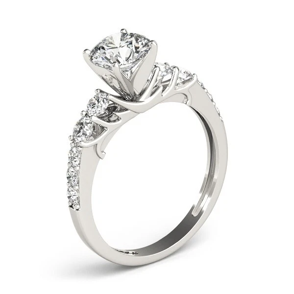 1.62 Ct Round Cut Lab Created Diamond Engagement Ring 14K White Gold Size 6 - Image 4 of 4