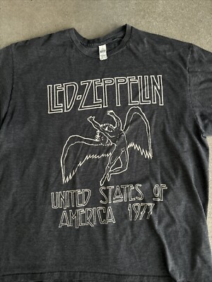 707 Led Zeppelin United States of America 1977 gray T-shirt sz XL