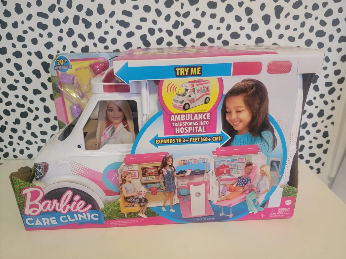 Barbie Care Clinic Play Set Ambulance Transforms into Hospital