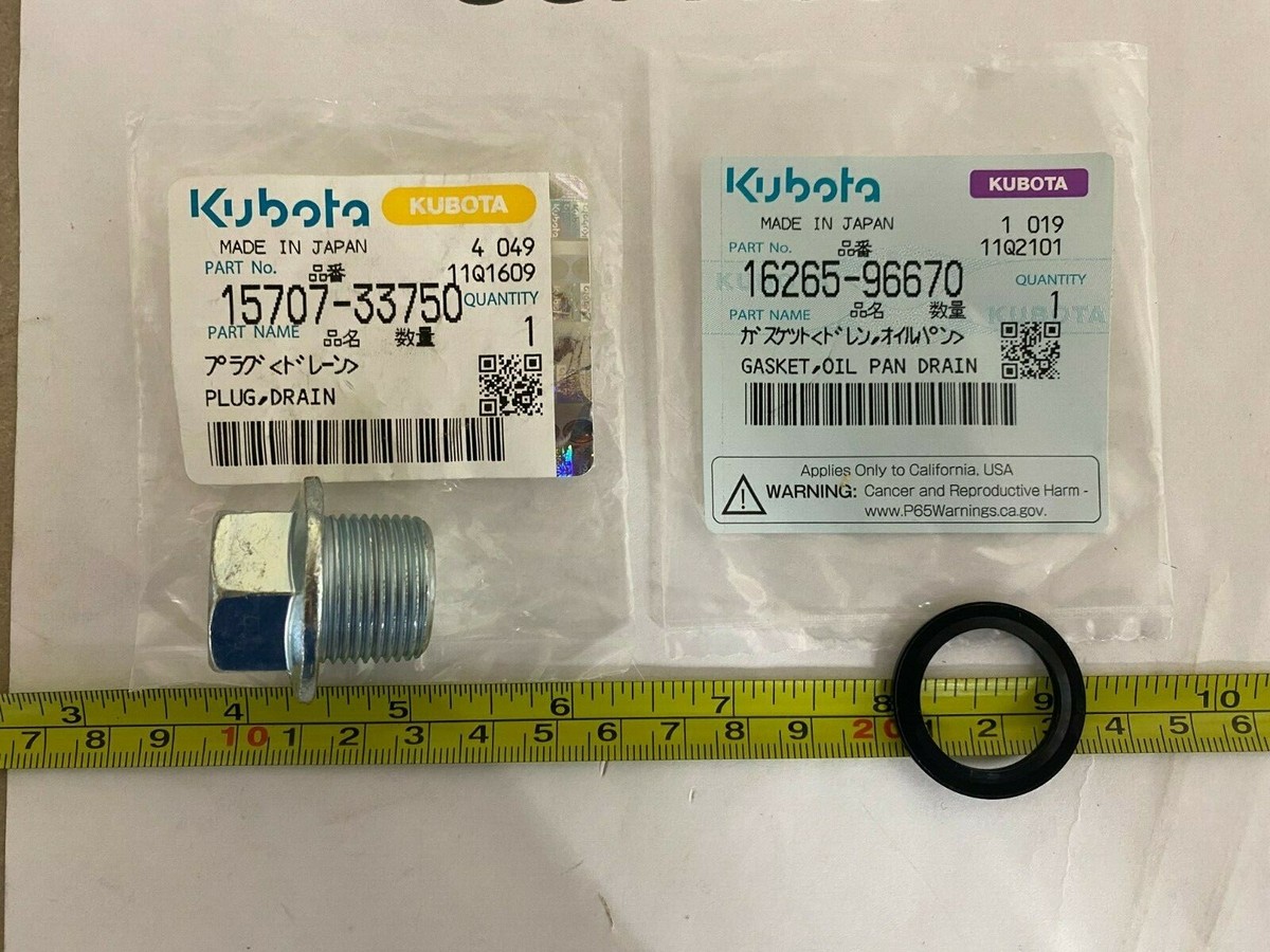Genuine OEM Kubota Oil Pan Drain Plug 15707-33750 with Gasket | eBay