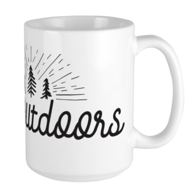 CafePress The Outdoors Calligraphy Large Mug (57507819)
