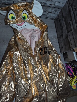 Girls L 10-12 Disney Lion King Nala Future Queen Hooded Jacket Metallic Gold