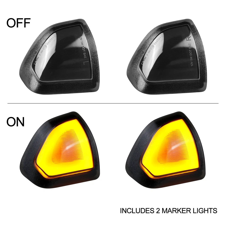 Turn Signal Light LED Side Mirror Lamp for 2010-18 Dodge Ram 1500 2500 3500 4500 - Image 2 of 4