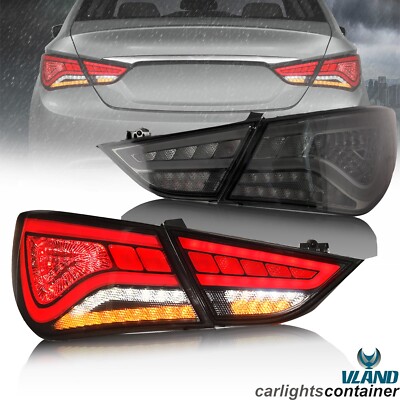 VLAND SMOKED FULL LED Tail Lights For Hyundai Sonata 6th Gen Sedan 2011-2014 