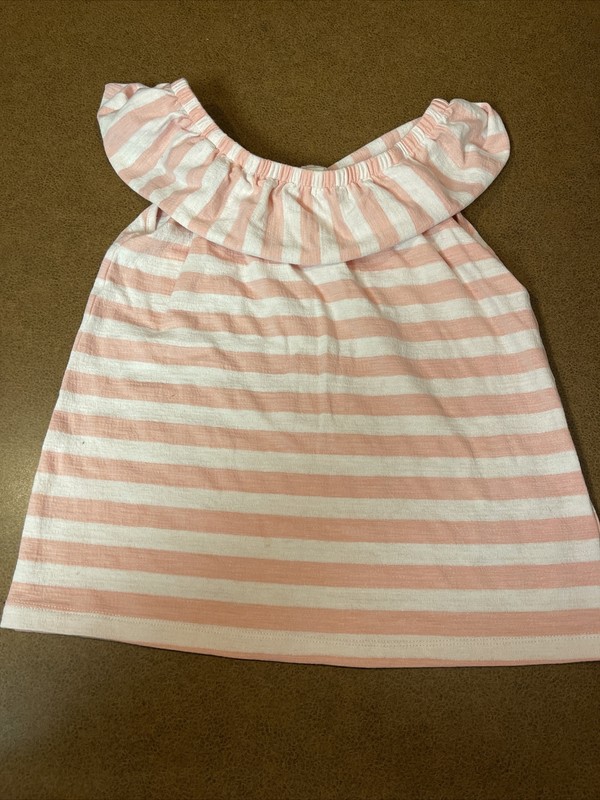 Vignette Girls Size 7 Year Sleeveless Tank Pink&white Stripe