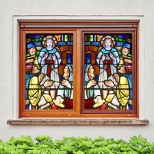 3D Our Lady Believe ZHUA027 Window Film Print Sticker Cling Stained Glass UV Zoe