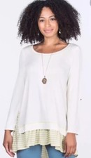 MATILDA JANE Ventriloquist Top Make Believe Cream Lime Women's X Small NWT