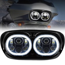 5.75" Dual LED Headlight DRL Projector Sealed Beam For Road Glide 1998-2013