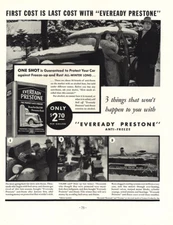 1936 Eveready Prestone: First Cost Is Last Cost Vintage Print Ad