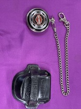 Harley Davidson Pocket Watch Wirth Leather Case Franklin Mint HERITAGE SOFTAIL