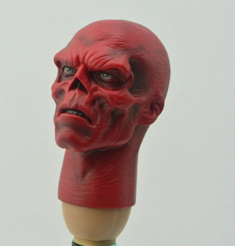 Custom 1/6 Scale Red Skull Head Sculpt For Hot Toys Figure Body - Image 4 of 4