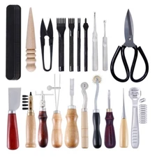 40-pcs Leather Craft DIY Tool Kit for Hand Sewing, Stamping Set, EJ-2010