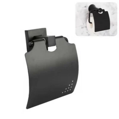 Porte-rouleau Papier Hygiénique Mural DRIWEI 02095 Noir Chrome Support Toilette - Photo 1/2