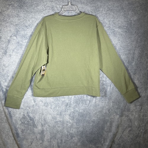 Avia Women's Olive Green Textured Long Sleeve Tee Thumbholes Size XXXL - Picture 17 of 17
