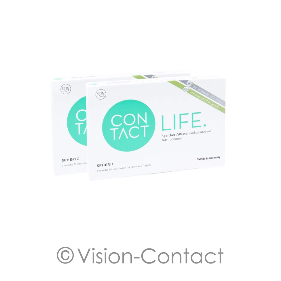 Contact Life 2 x 6 sphärische Kontaktlinsen Monatslinsen von Wöhlk