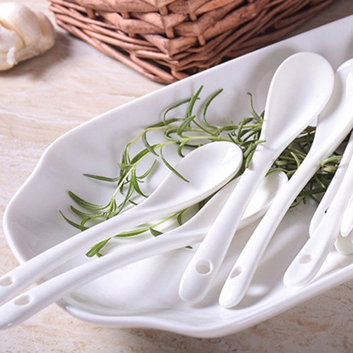 13cm Soup Spoons Ceramic 8pcs Colorful for Coffee Tea Kitchen Use - Picture 6 of 11