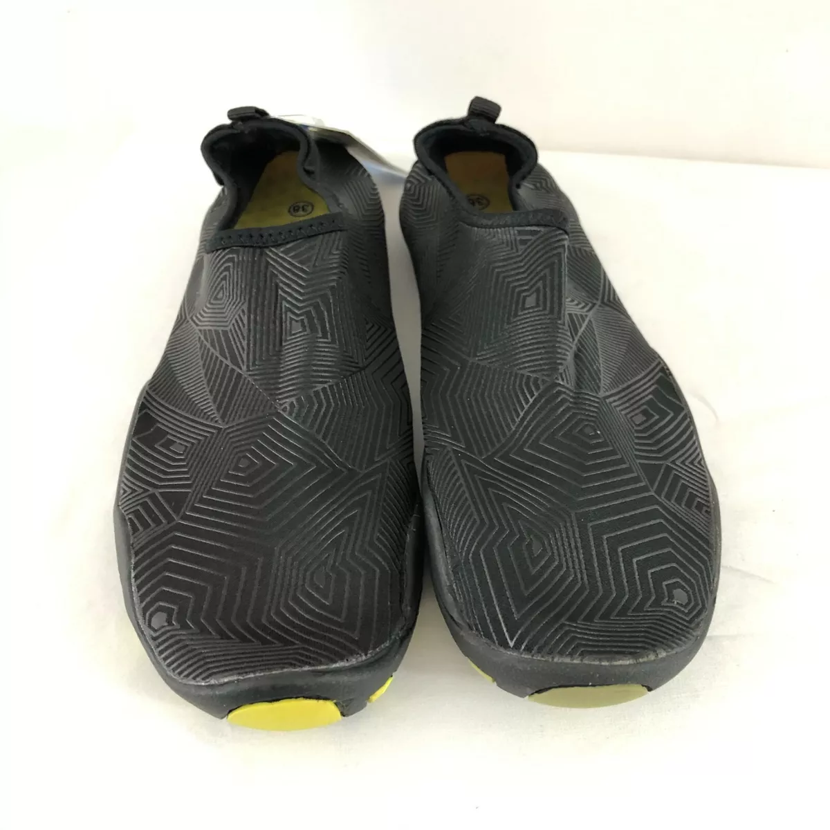 Fantiny Womens Water Shoes Fabric Slip On Black Geometric Size 38