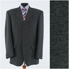 Mens Dark Grey Sport Coat 44R US Size BUCARDO Wool Blazer Jacket
