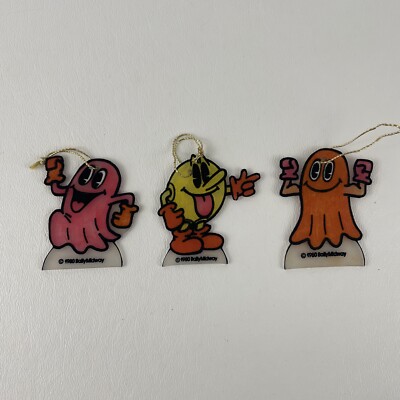 Shrinky Dinks Pac-Man  Lot Christmas Ornaments Colorforms Vintage 1980 80s Toys