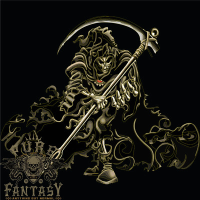 Herren-T-Shirt The Grim Reaper With His Sickle 100 % Baumwolle