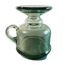 Glas Vase Glasvase 9,8cm 60er grün grünlich Glas MID CENTURY 60er