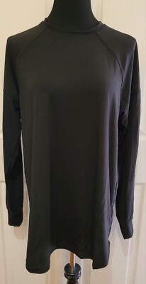 Lularoe Erin Long Sleeve Raglan Top Size M Medium Beautiful Solid Black NWT
