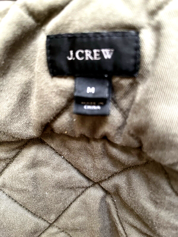 J.Crew Men's Quilted Army Green Shirt Jacket. Medium. Button Up. E.U.C
