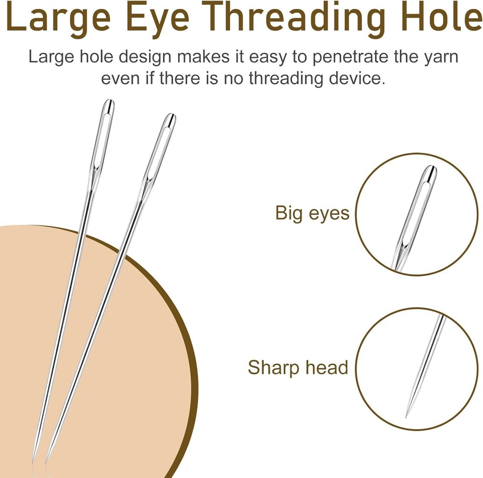 RITDVNI 50 Pcs Sewing Needles Large Eye Hand Sewing, 5 Sizes silvery eBay